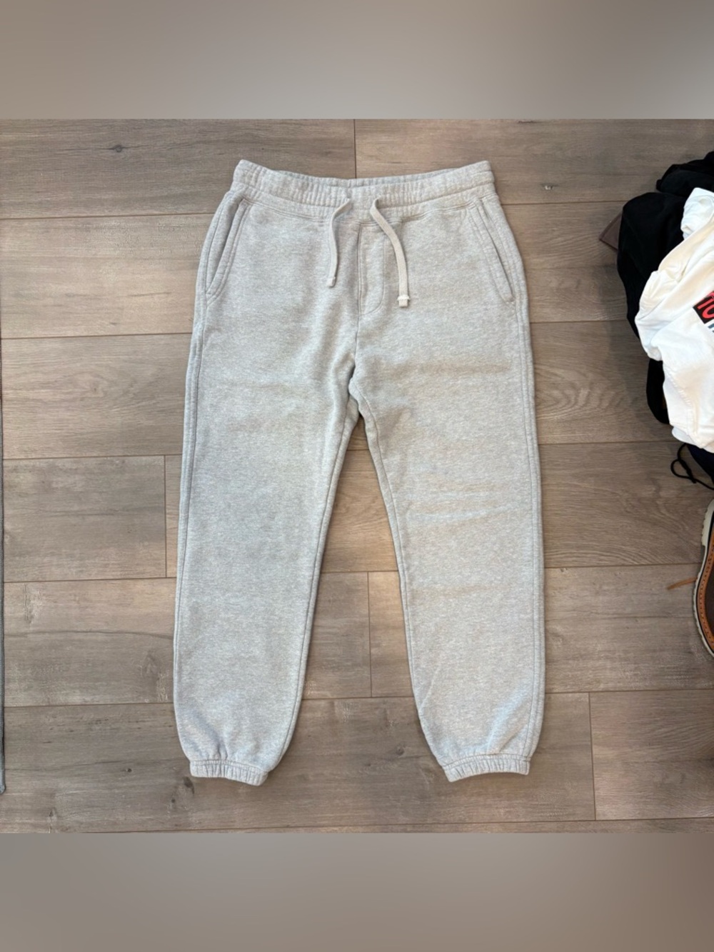 American Giant Sweatpants Mens Medium Gray Joggers Fleece Made In USA Drawstring